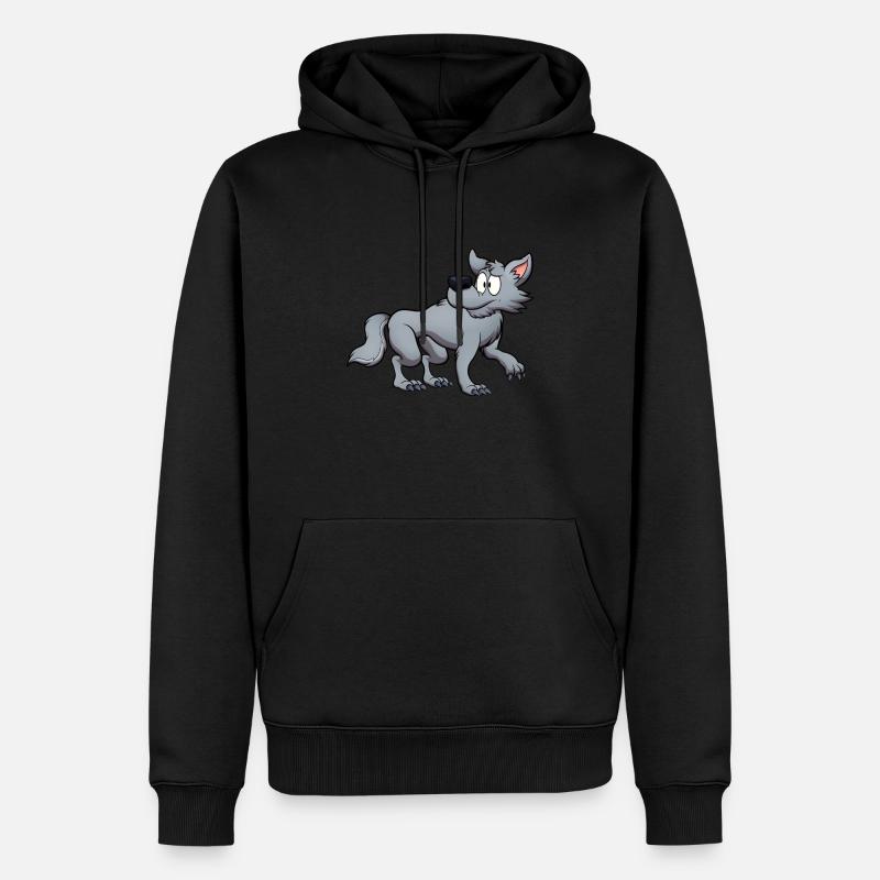 Loup - Sweat à capuche Premium bio Homme - noir