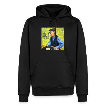 DJ 1889 - Sweat à capuche Premium bio Homme - noir - Devant - Nico (187cm)