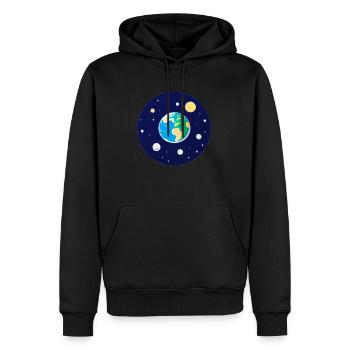 Mignon dessin animé représentation de la planète Terre 4 - Sweat à capuche Premium bio Homme - noir - Devant - Nico (187cm)