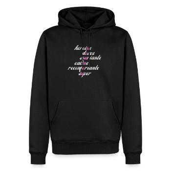 nounou de l'année - Sweat à capuche Premium bio Homme - noir - Devant - Nico (187cm)