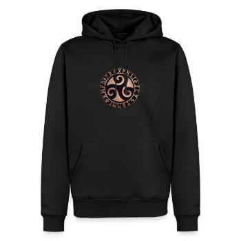 Triskele keltisches Symbol - Männer Premium Bio Hoodie - Schwarz - Vorne - Nico (187cm)