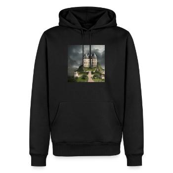 Schloss auf einem Hügel über der Stadt - Männer Premium Bio Hoodie - Schwarz - Vorne - Nico (187cm)