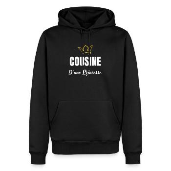 cousine d'une princesse - Sweat à capuche Premium bio Homme - noir - Devant - Nico (187cm)
