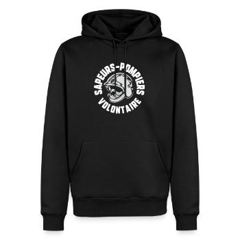 Sapeur -pompier volontaire - Sweat à capuche Premium bio Homme - noir - Devant - Nico (187cm)