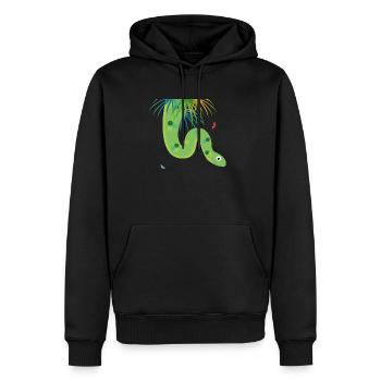 Schlange - Männer Premium Bio Hoodie - Schwarz - Vorne - Nico (187cm)