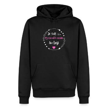 Je suis une psychomotricienne au top - Sweat à capuche Premium bio Homme - noir - Devant - Nico (187cm)