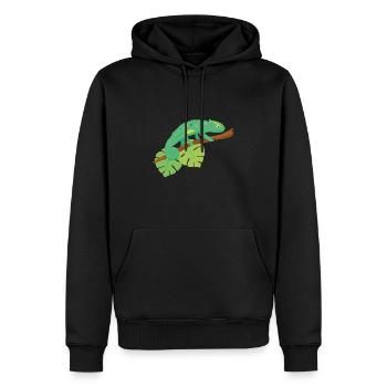 Chameleon - Men’s Premium Organic Hoodie - black - Front - Nico (187cm)