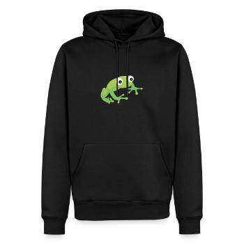 Grenouille - Sweat à capuche Premium bio Homme - noir - Devant - Nico (187cm)