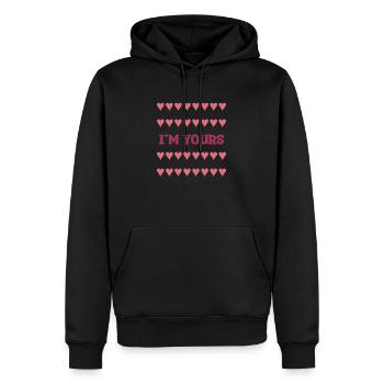 JE SUIS TON CŒUR - Sweat à capuche Premium bio Homme - noir - Devant - Nico (187cm)