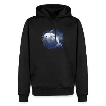 Delfin - Männer Premium Bio Hoodie - Schwarz - Vorne - Nico (187cm)