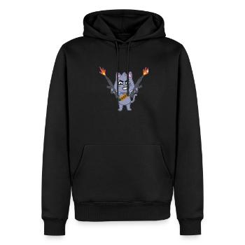 Fighting Cat - Männer Premium Bio Hoodie - Schwarz - Vorne - Nico (187cm)