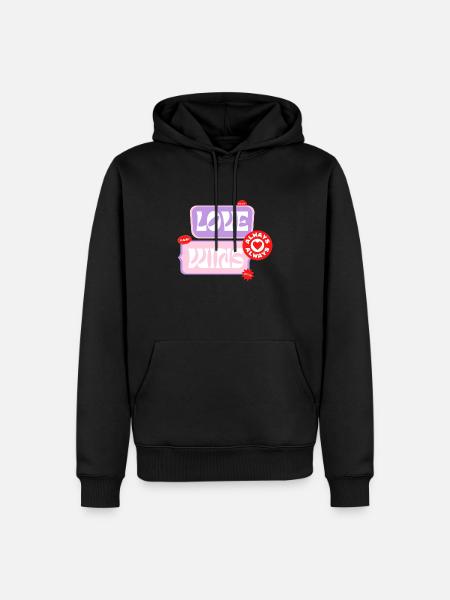 love wins - Sweat à capuche Premium bio Homme - noir