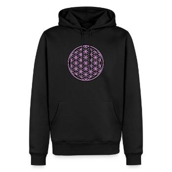 Die Blume des Lebens Rosa - Männer Premium Bio Hoodie - Schwarz - Vorne - Nico (187cm)