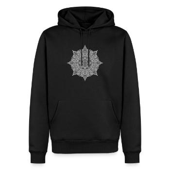 Blumen Mandala - Männer Premium Bio Hoodie - Schwarz - Vorne - Nico (187cm)