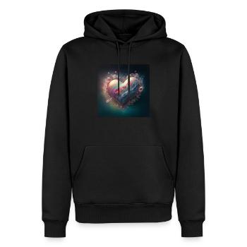 coeur galaxie - Sweat à capuche Premium bio Homme - noir - Devant - Nico (187cm)