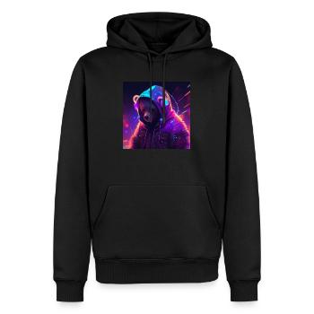 cool gaming bär - Männer Premium Bio Hoodie - Schwarz - Vorne - Nico (187cm)