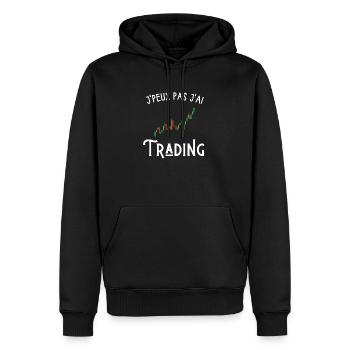 je peux pas j'ai trading - Sweat à capuche Premium bio Homme - noir - Devant - Nico (187cm)
