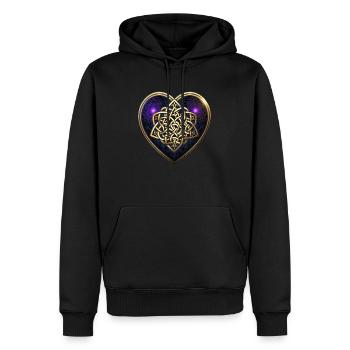 keltischer knoten herz - Männer Premium Bio Hoodie - Schwarz - Vorne - Nico (187cm)
