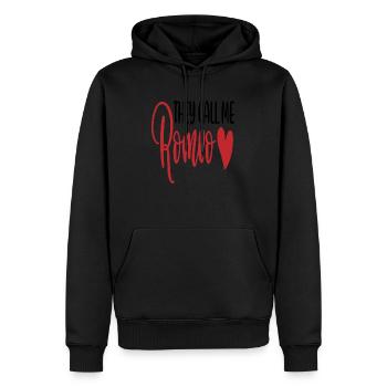They call me Romeo - Männer Premium Bio Hoodie - Schwarz - Vorne - Nico (187cm)