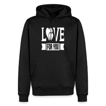 Love For You - Männer Premium Bio Hoodie - Schwarz - Vorne - Nico (187cm)