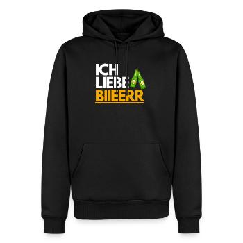 Ich liebe Bier - Männer Premium Bio Hoodie - Schwarz - Vorne - Nico (187cm)