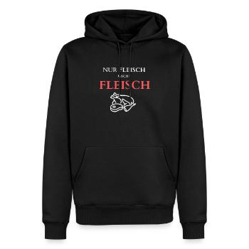 Nur Fleisch macht Fleisch - Männer Premium Bio Hoodie - Schwarz - Vorne - Nico (187cm)