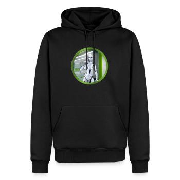 KI Roboter - Männer Premium Bio Hoodie - Schwarz - Vorne - Nico (187cm)