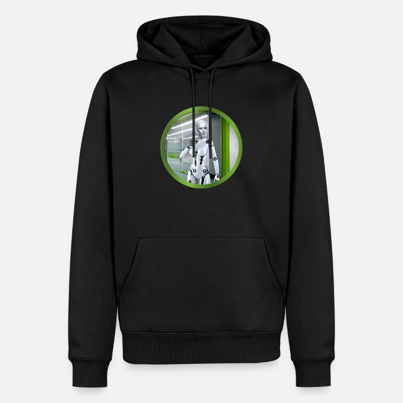 KI Roboter - Männer Premium Bio Hoodie - Schwarz