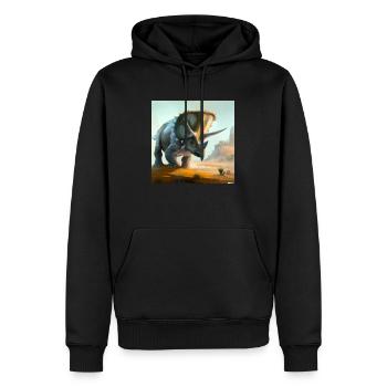 Art numérique Triceratops - Sweat à capuche Premium bio Homme - noir - Devant - Nico (187cm)