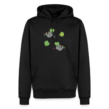 Faultiere - Männer Premium Bio Hoodie - Schwarz - Vorne - Nico (187cm)