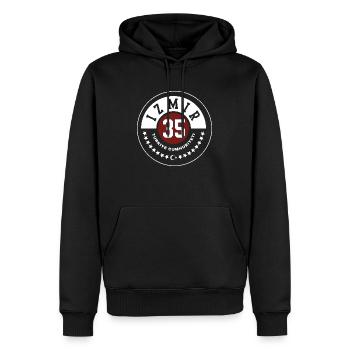 Izmir - Männer Premium Bio Hoodie - Schwarz - Vorne - Nico (187cm)