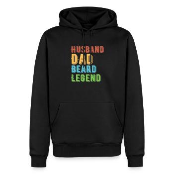 Husband Dad Beard Legend - Men’s Premium Organic Hoodie - black - Front - Nico (187cm)