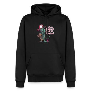 Feuerwehr Drache mit Lustigen Spruch - Männer Premium Bio Hoodie - Schwarz - Vorne - Nico (187cm)