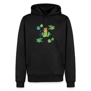 Tiger - Men’s Premium Organic Hoodie - black - Front - Nico (187cm)