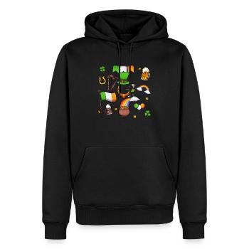 Éléments de la Saint-Patrick - Sweat à capuche Premium bio Homme - noir - Devant - Nico (187cm)
