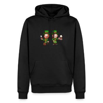 Lutins - Sweat à capuche Premium bio Homme - noir - Devant - Nico (187cm)