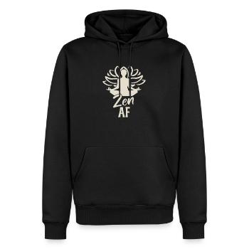 Zen AF - Sweat à capuche Premium bio Homme - noir - Devant - Nico (187cm)