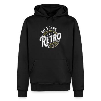 60 ans rétro anniversaire - Sweat à capuche Premium bio Homme - noir - Devant - Nico (187cm)