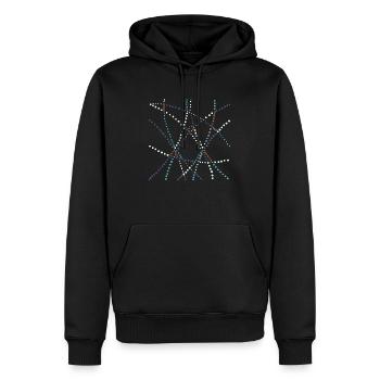 Dotart 012 - Men’s Premium Organic Hoodie - black - Front - Nico (187cm)