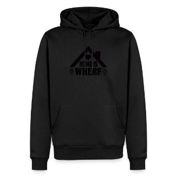 La maison est l’endroit où maman est - Sweat à capuche Premium bio Homme - noir - Devant - Nico (187cm)