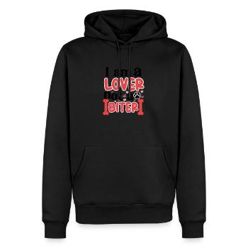 Je suis un amant, pas un mordeur - Sweat à capuche Premium bio Homme - noir - Devant - Nico (187cm)