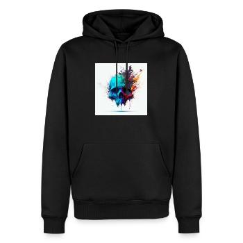 Crane abstrait n°1 - Sweat à capuche Premium bio Homme - noir - Devant - Nico (187cm)