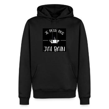 Je peux pas, j'ai bain. - Sweat à capuche Premium bio Homme - noir - Devant - Nico (187cm)