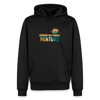 Paintball Retro Vintage - Sweat à capuche Premium bio Homme - noir - Devant - Nico (187cm)