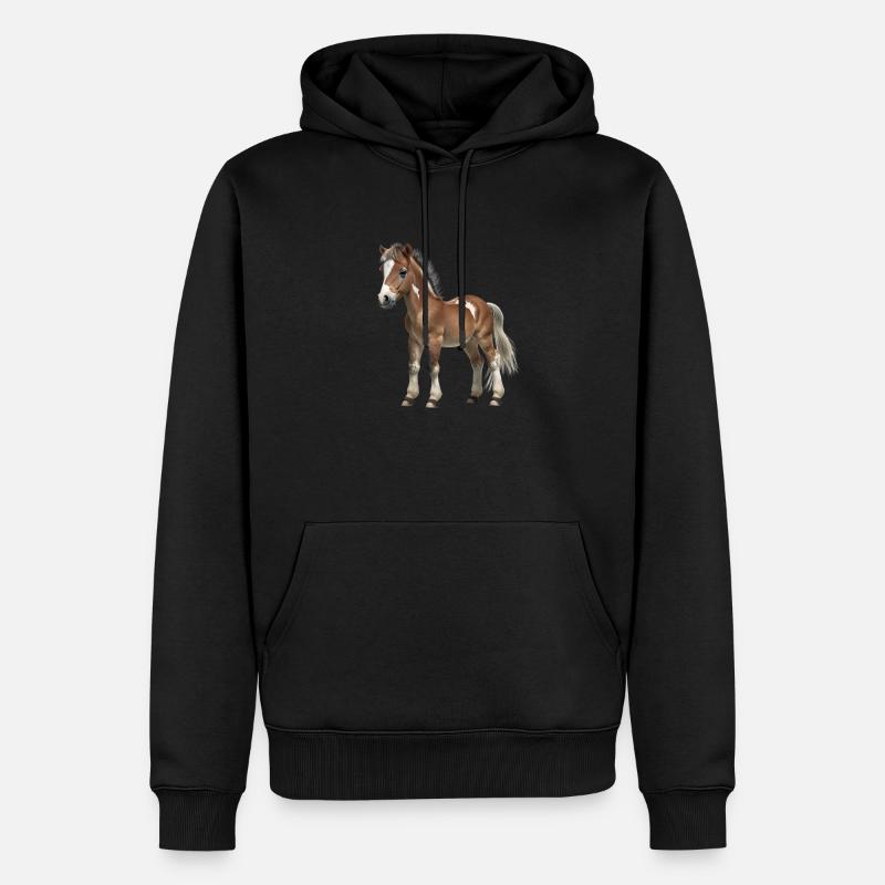 Méga mignon bébé cheval - Sweat à capuche Premium bio Homme - noir