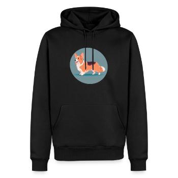 Welsh Corgi Pembroke Hund - Männer Premium Bio Hoodie - Schwarz - Vorne - Nico (187cm)
