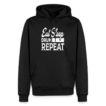 Répéter Manger Tambour de sommeil - Sweat à capuche Premium bio Homme - noir - Devant - Nico (187cm)