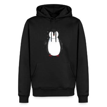 Penguin Pingi - Men’s Premium Organic Hoodie - black - Front - Nico (187cm)