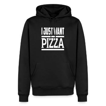 Je veux juste une pizza - Sweat à capuche Premium bio Homme - noir - Devant - Nico (187cm)