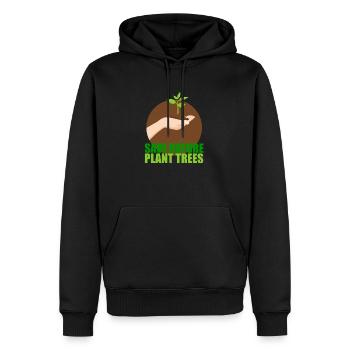 nature - Männer Premium Bio Hoodie - Schwarz - Vorne - Nico (187cm)